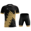 Round Neck T-Shirts & Gel Tech Padded Cycling Shorts for Men Black & Gold Color