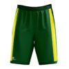 Basketball Warm-Ups and Training Shorts for Mens / Boys Green & Yellow Color