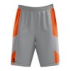 Basketball Shorts with Pockets for Boys | Active Athletic Workout Shorts for Adult Grey & Orange Color