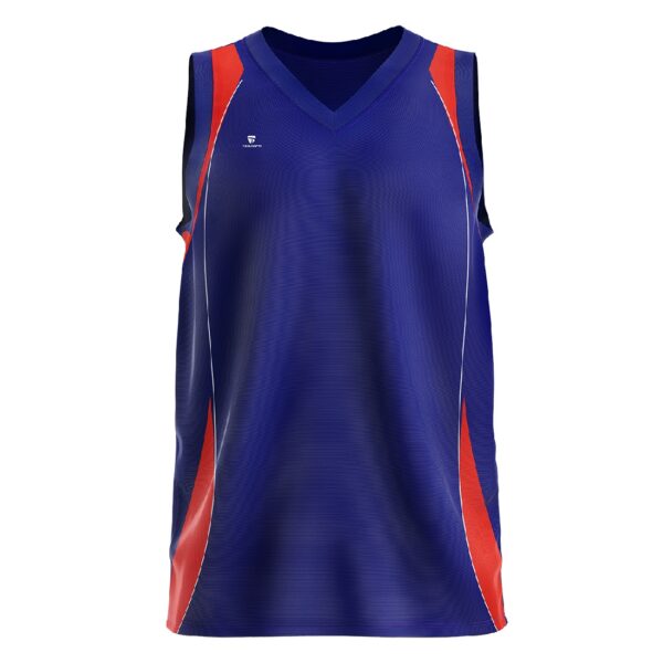 Sublimated Basketball Jersey for Boys Blue & Red Color