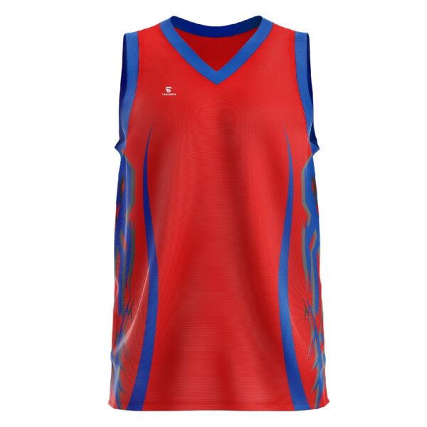 Sleeveless Basketball Jersey / T Shirt for Unisex | Custom Team Clothes Red & Blue Color