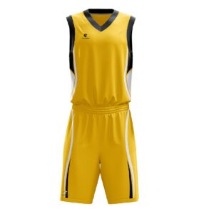 Men Sleeveless Basketball Jersey | Custom Sports Uniform for Team Yellow Color