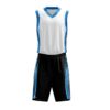 Mens Custom Sublimated BasketBall Jerseys with Shorts White, Blue & Black Color
