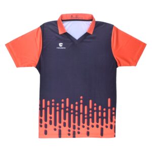 Cricket Jersey Polo Neck Half Sleeve Cricket Shirt for Men Orange & Black Color