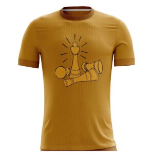 Unisex Chess Pieces T-shirt | Custom Sports Jersey for Chess Players Gold Yellow Color