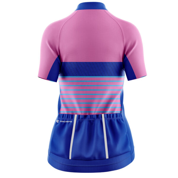 Women’s Polyester Compression Cycling Tshirt Pink & Blue Color