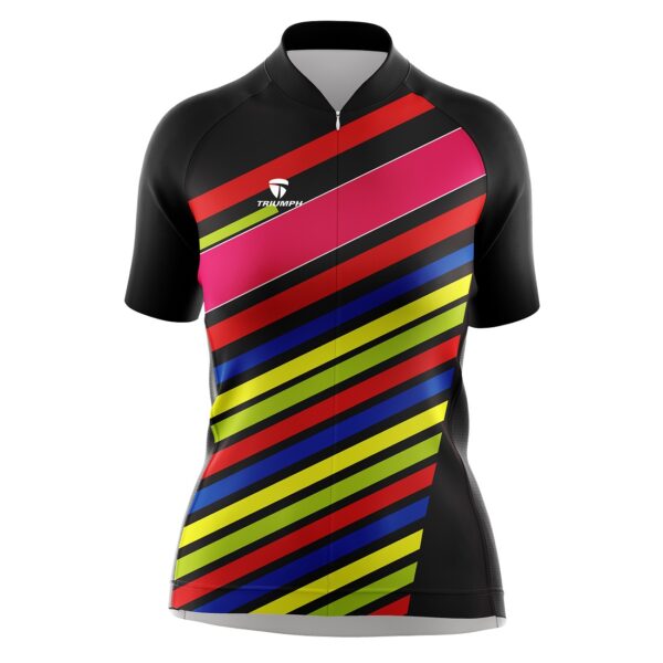 Women Cycling Jerseys | Customised Cycle Apparel for Girls Black, Pink & Yellow Color