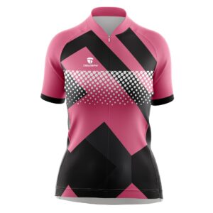 Girls Cycling Shirts | Customized Women’s Cycling Jersey Top Pink & Black Color