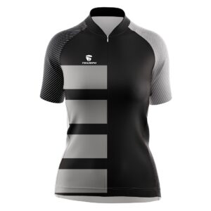 Women’s Cycling Jerseys | Long Ride Cycling Top for Cyclist Black & Grey Color