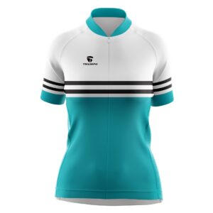 Mountain Bike Jersey Women | Quick Dry Cycling Jersey Biking Tees Tops Blue & White Color