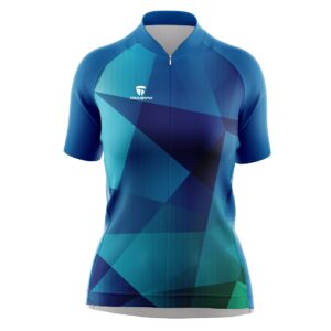 Womens Cycling Clothing | Quick Dry Mountain Biking Jersey Top Blue Color