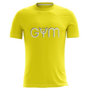 Active Athletic Training Tops | Gym Running Workout T Shirts Yellow Color