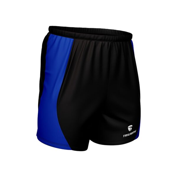 Men’s GYM Shorts with Both Zipper Pockets Black & Blue Color