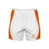 GYM Shorts for Men with Zipper Pockets White & Orange Color