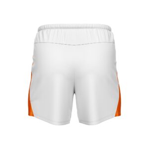 GYM Shorts for Men with Zipper Pockets White & Orange Color