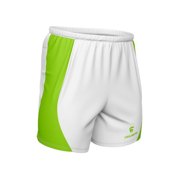 Men’s Quick Dry Workout Gym Shorts with Pocket White & Green Color