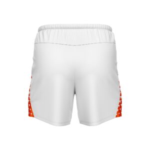 Mens Athletic Shorts | Gym Workout Activewear Shorts White & Orange Color