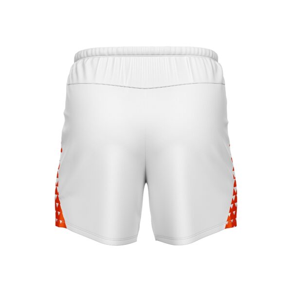 Mens Athletic Shorts | Gym Workout Activewear Shorts White & Orange Color