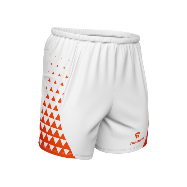 Mens Athletic Shorts | Gym Workout Activewear Shorts White & Orange Color