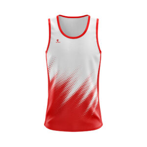 GYM Training Workout Tank Top | Sports T-shirt White & Red Color