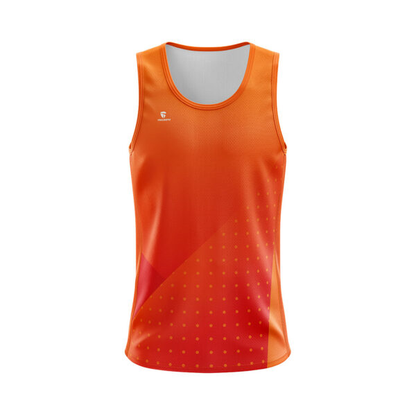 Men’s Fitness Vests | Workout Training Running Exercise Singlets Orange Color