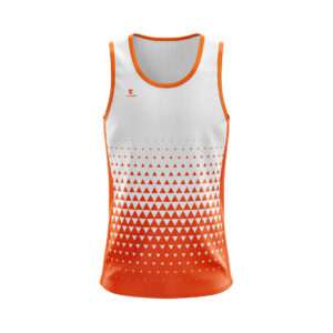 Men’s Vests & Tank Tops for Sports Gym Running Workout Exercise White & Orange Color