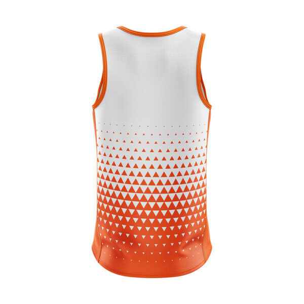 Men’s Vests & Tank Tops for Sports Gym Running Workout Exercise White & Orange Color