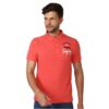 Men Classic Collar Polo T-Shirt Regular Fit Printed Polo T Shirts - Red Color