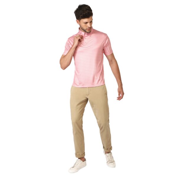 Striped Tshirt For Men | Men's Regular Fit Polo Tshirt Pink