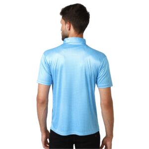 Polo T-Shirts for Men | Men Blue Dots Printed Collar T-shirt