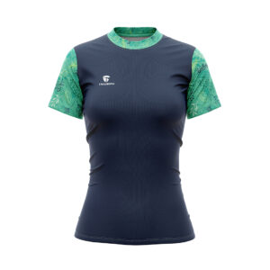 Women’s Tennis T-Shirts Quick Dry Short Sleeve Active Workout Tees Running Tops Blue & Green Color