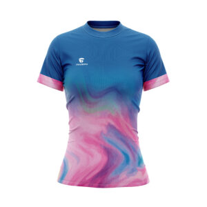 Women’s Tennis Tops | Custom Sports T-Shirts for Girls Blue & Pink Color