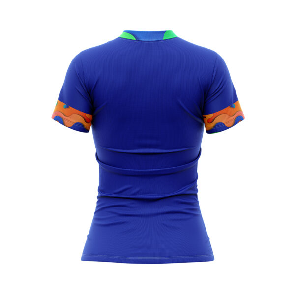 Women’s Tennis T-Shirt Round Neck Printed Tennis Club Players Jersey Top Blue Color