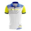 Tennis T-Shirt Short Sleeve Regular Fit Collared T Shirts for Players - Yellow Blue Color