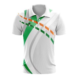 Men's Online Tennis Polo Tshirt - White Green Color