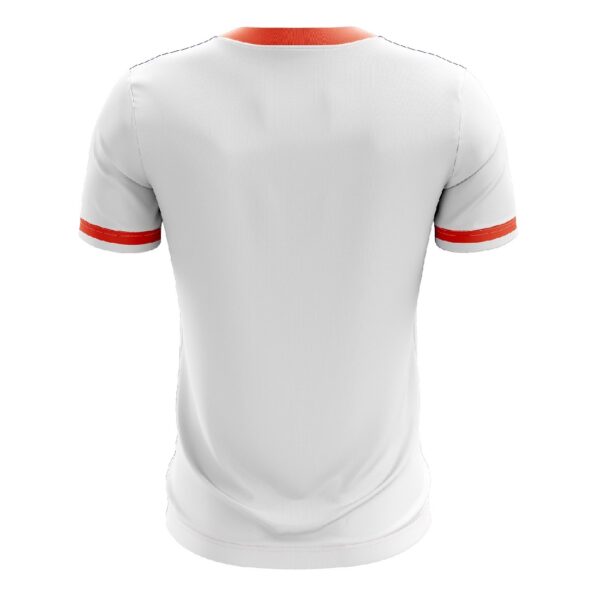 Men's Polyester Sublimated Tennis Tshirt White - White & Orange Color