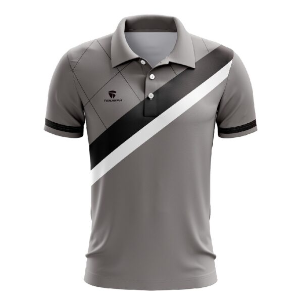 Men Quick Dry Tennis T Shirt | Custom Sublimated Tennis Clothing - Grey Color