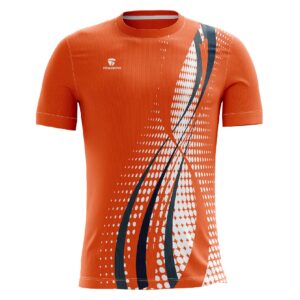Sublimation Printed Volleyball Jersey Tees for Sports Players - Orange Color