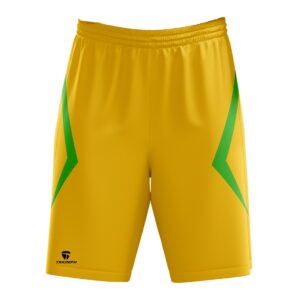 Men's Regular Fit Polyester Shorts | Quick Dry for Basketball Badminton Gym Running Sports Yellow & Green Color