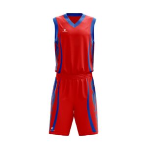 Sleeveless Basketball Jersey / T Shirt for Unisex | Custom Team Uniform Red & Blue Color