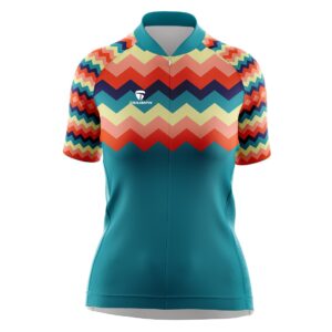 Women Cycling Jersey | Custom Technical Cycling Wear Green with Multi Color