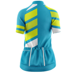 Bicycle Jersey Girls | Racing Women’s Cycling Shirt Tops 3 Pockets Blue, Green & White Color