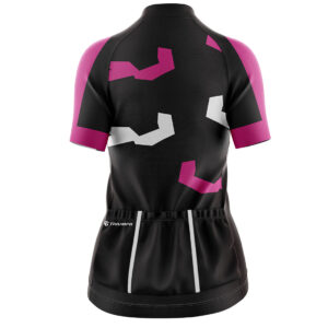 Full Zipper Cycling Jerseys Clothes for Women | Custom Sportswear Black, White & Pink Color