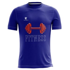 GYM Workout T Shirts for Men | Short Sleeve Athletic T-Shirts Blue Color