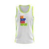 Printed Gym Singlet for Men | Dry Fit Sports Tank Top White & Green Color