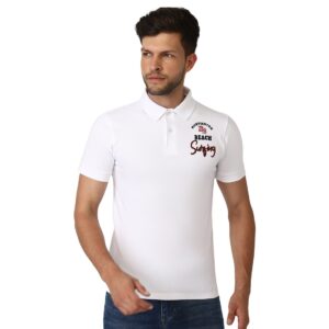 Regular Fit Collared Tshirt for Men | White Polo T-Shirt