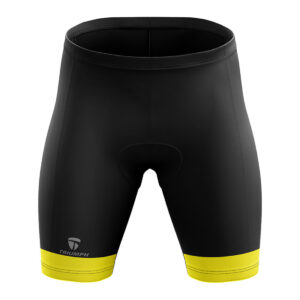 Womens Padded Cycling Shorts | Girl Gel Padding Shorts Bicycle Biker Biking Short Black & Yellow Color