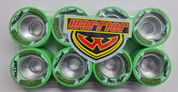 Warrior Bombshells Green Quad Skate Wheels with Aluminium Hub