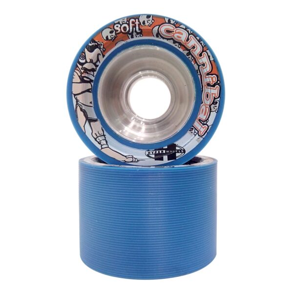 Warrior Hyper Cannibal Blue Quad Skate Wheels with Aluminium Hub