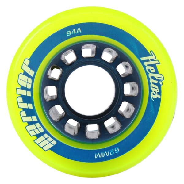 Warrior Helios Fluorescent Yellow Quad Skate Wheels